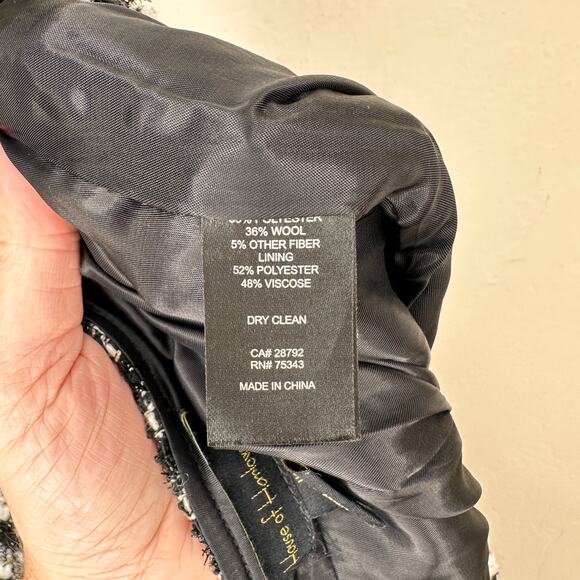 House of Harlow Black and White Checkered Wool Blend Tweed Mini Skort Skirt Lg - Picture 13 of 14